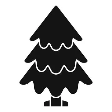 Black simple pine tree growing with three branches icon Illustrazione stock