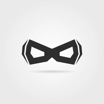 Black simple superhero mask with shadow Stock Illustration