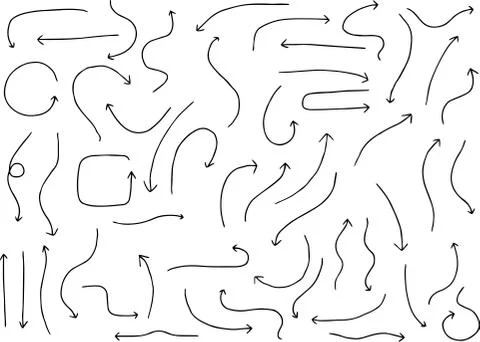 Black Simple thin arrow variation illustration set Illustrazione stock