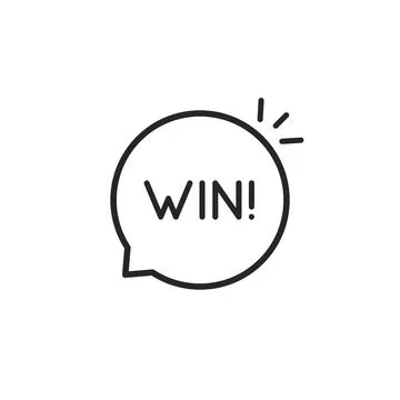 Black simple thin line win logo Stock Illustration