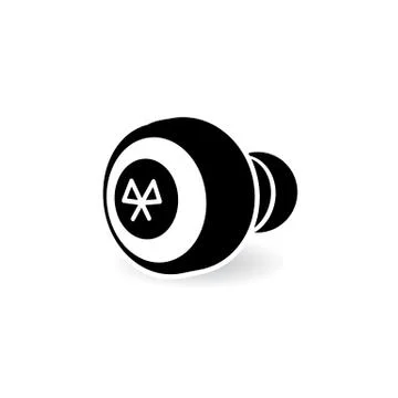 Black simple trendy device wireless headphones Stock Illustration