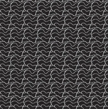 Black simple waves seamless pattern Stock Illustration