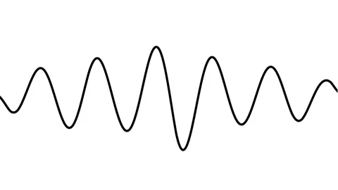 Black Sine Wave Oscillation on White Background Seamless Loop Stock Footage 329783388