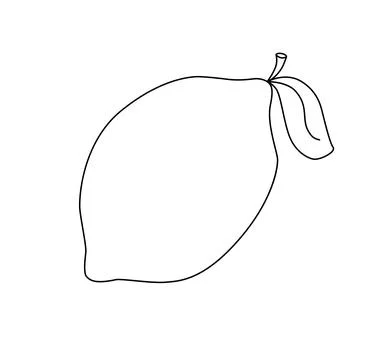 Black single fruit lemon line icon, simple fresh juicy flat design pictogra.. Stock Illustration
