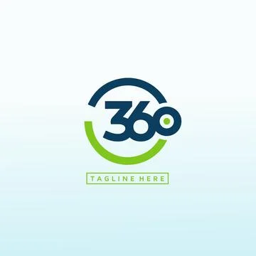 Black single round 360 degrees icon ,360 vector logo design template idea and Stock Illustration