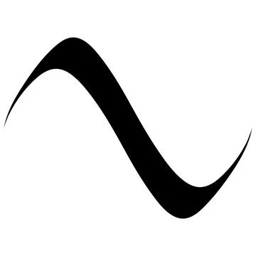 Black sinusoidal waveform curve signal oscillation periodic motion pattern Stock Illustration