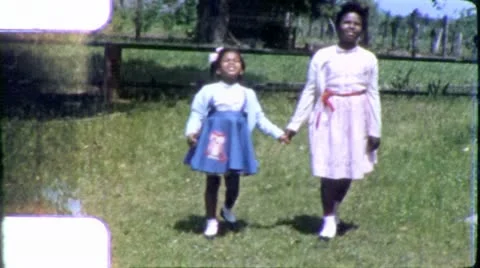 BLACK Sisters Mississippi African American 1970s Vintage Film Home Movie 6246 Stock Footage