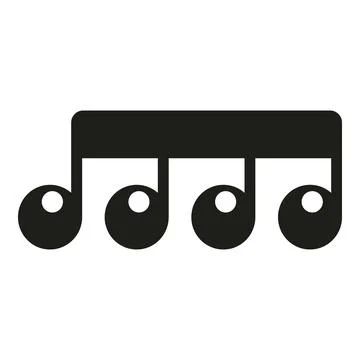 Black sixteenth music notes playing sound rhythm melody Stock Illustration