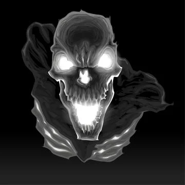 Black skeleton in the dark. Stock-Illustration