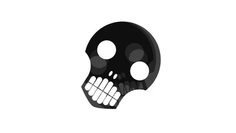 Black skull animation Stock Footage 307852348