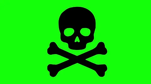 Black skull crossbones line boil effect animation Stock-Footage 342830133