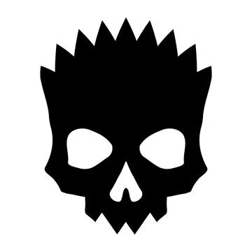 Black skull with crossed bones icon illustration. Comic style Stock Illustration