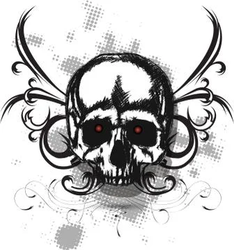 Black skull Stock Illustration