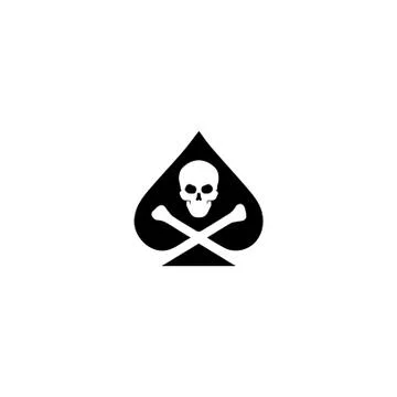 Black skull Illustrazione stock