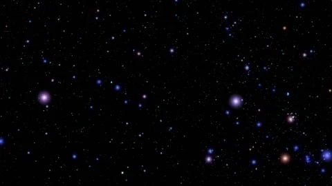 In the black sky, countless small multi-colored stars and several large ones 库存影片 162120189