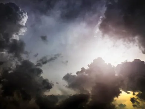 Black sky early cloud Foto stock