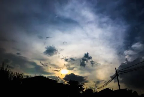 Black sky early cloud Stock Photos