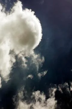 Black sky with white clouds dark mood space art fifty megapixels Stock Photos