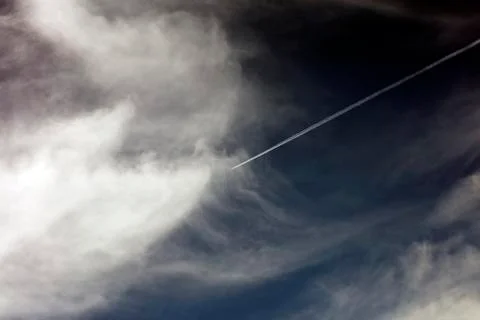 Black sky with white clouds dark mood space art fifty megapixels Stock Photos