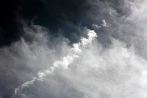 Black sky with white clouds dark mood space art fifty megapixels Stock Photos