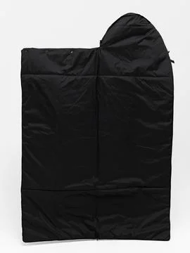Black sleeping bag envelope shape flat Stock Photos