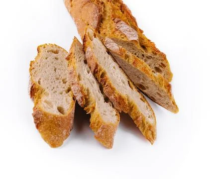 Black sliced bread close-up on white background Stock Photos