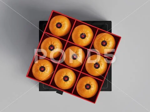 Black Sliding Orange Box Mockup on gray background PSD Template