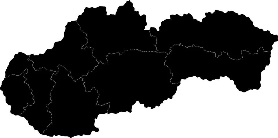 Black Slovakia map Stock Illustration