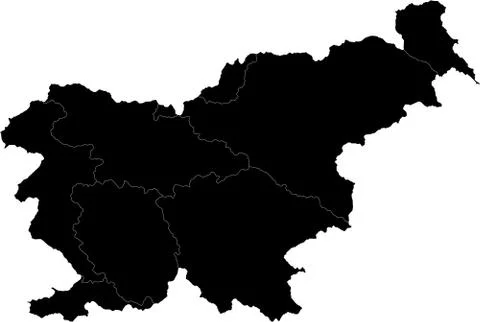 Black Slovenia map Stock Illustration