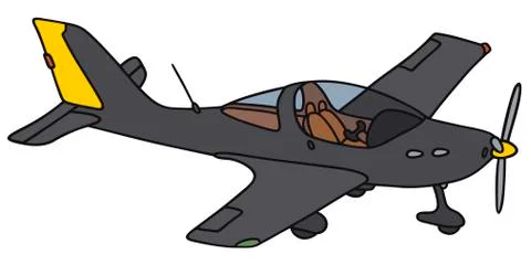 Black small airplane Stock Illustration