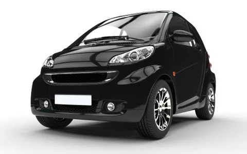 Black Small Car - Close Up Stock Illustration