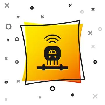 Black Smart sensor system icon isolated on white background. Internet of things Stock Illustration