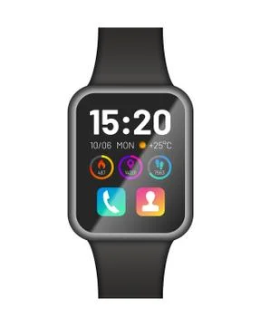 Black smart watch device イラスト素材