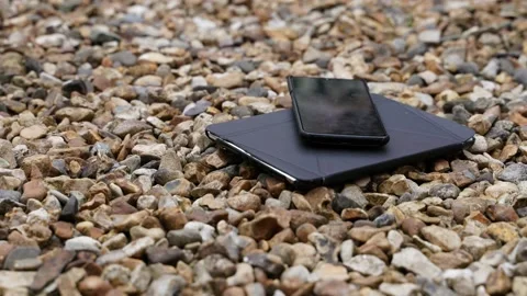 Black smartphone and tablet isolated Video stock 132350824