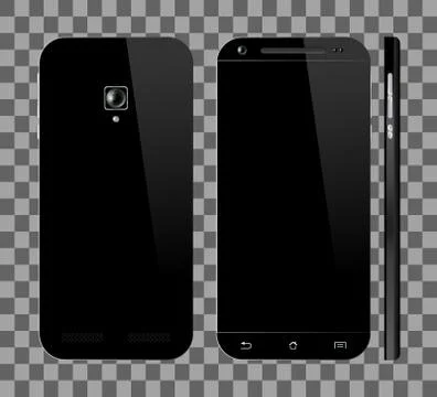 Black smartphone with blank screen Illustrazione stock