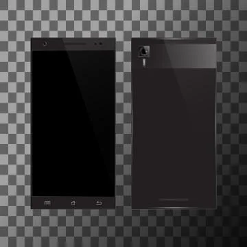 Black smartphone with blank screen Stock Illustration