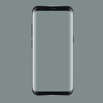 Black smartphone with blank screen. Realistic 3d Mockup for showcase your app イラスト素材