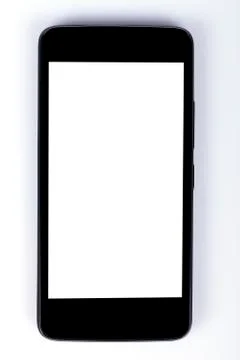 A black smartphone with empty screen isolated Stock Photos