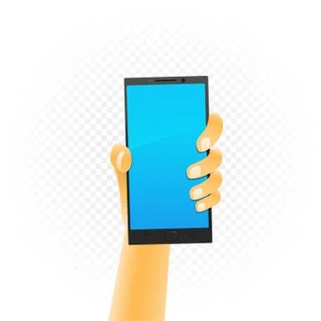 Black smartphone in hand Stock Illustration