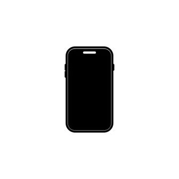 Black Smartphone icon template isolated on white background. Stock Illustration