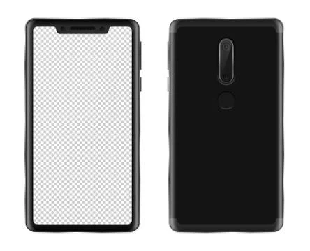 Black smartphone isolated vector mock-up Stock Illustration