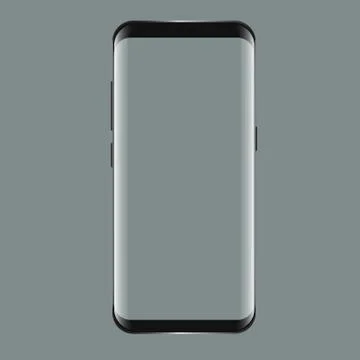 Black smartphone Samsung Galaxy S8 with blank screen. Realistic 3d Mockup for Stock Illustration