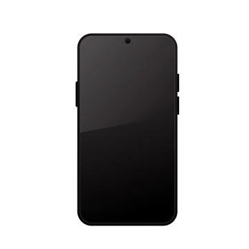 Black smartphone template with dark screen Stock Illustration