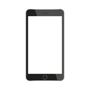 Black smartphone with a white screen. Stock Illustration