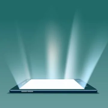Black smartphone with white screen. 스톡 일러스트