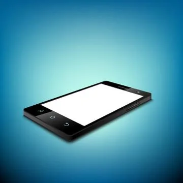 Black smartphone with white screen. Stock-Illustration