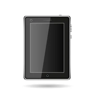 Black smartphone with white screen. iphone mobile phone Stock Illustration