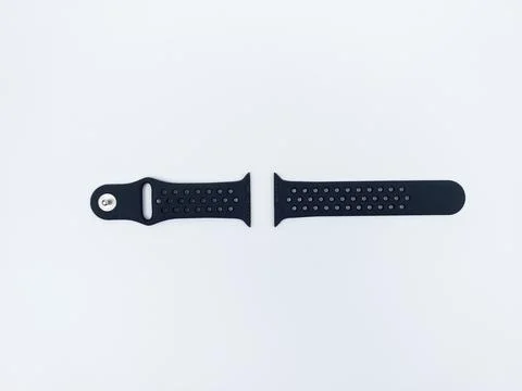 A black smartwatch strap on a white background, perfect for classy and luxurious 写真素材