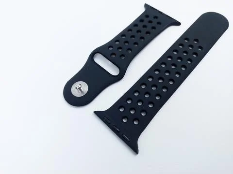 A black smartwatch strap on a white background, perfect for classy and luxurious 写真素材