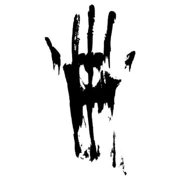 Black smeared handprint Stock Illustration